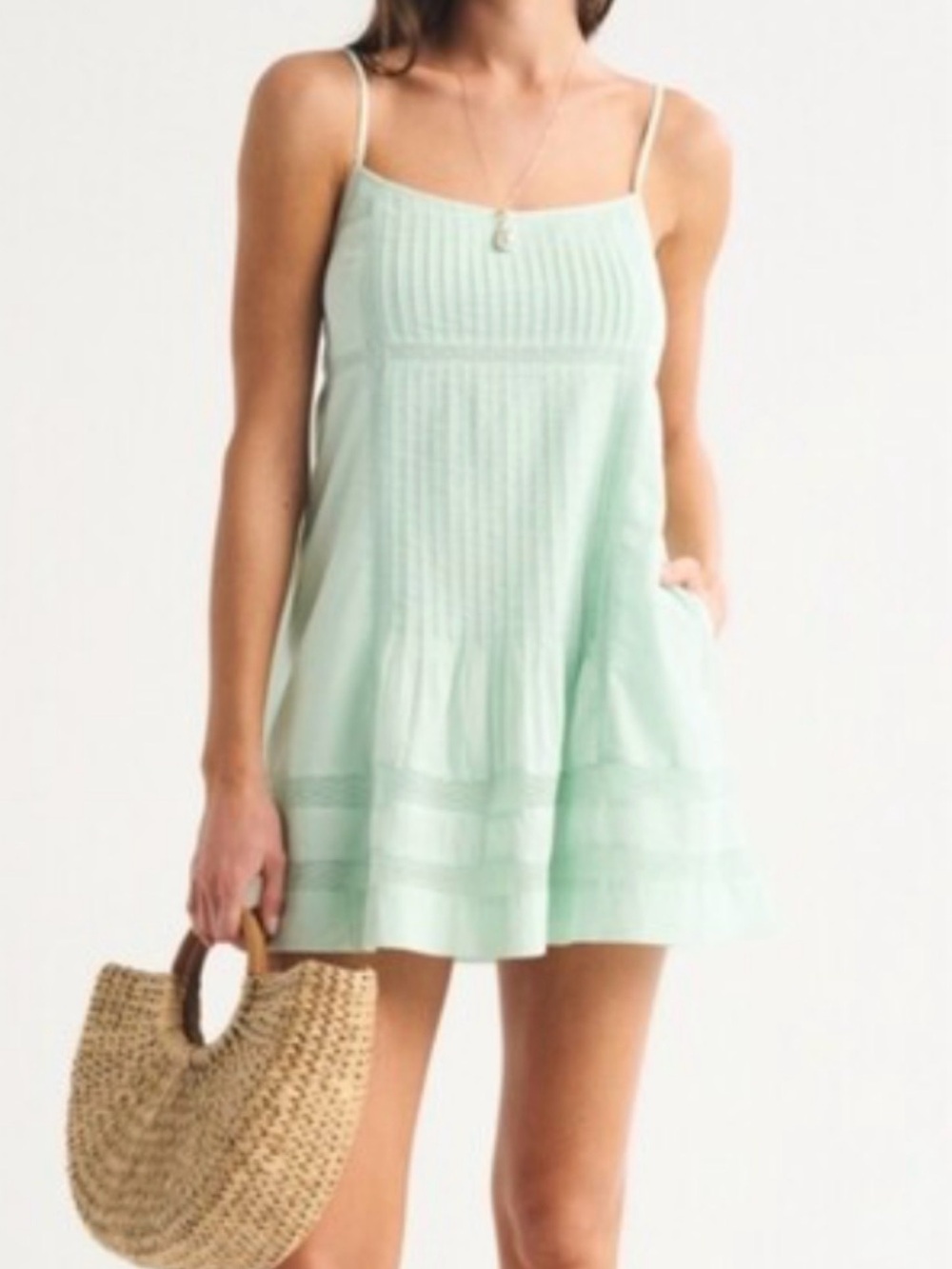 NWT Abercrombie & Fitch Mint Green Spaghetti Strap Mini Dress